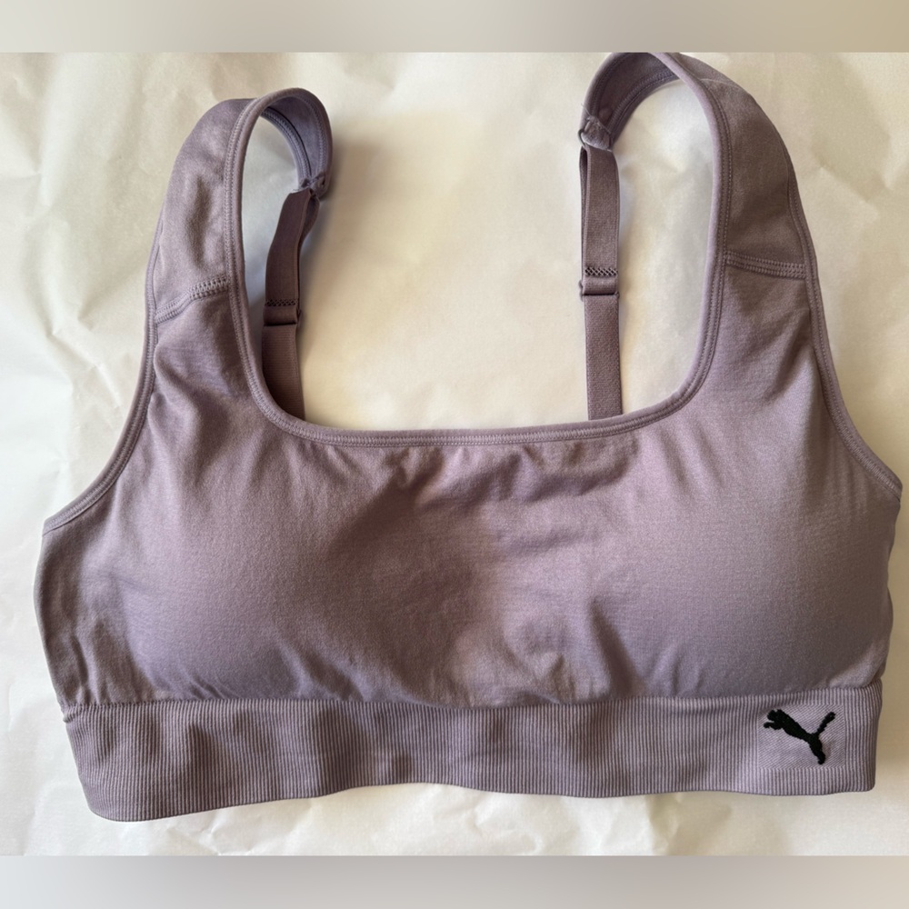 Puma Lavender Scoop Neck Sports Bra